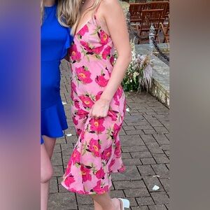 Vrg Grl / Verge Girl pink floral midi dress